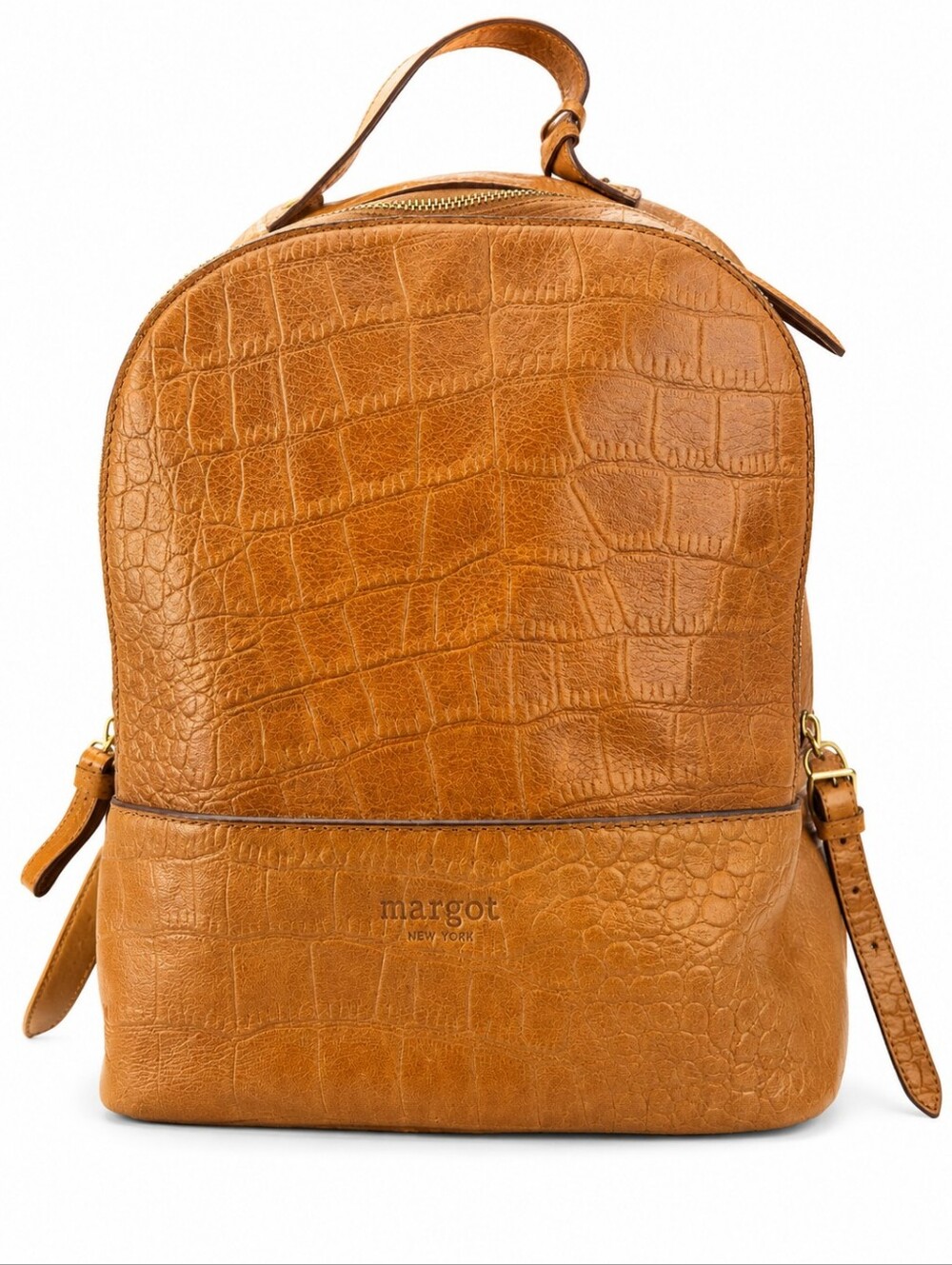 Margot New York Genuine Leather Crocodile-embossed Backpack